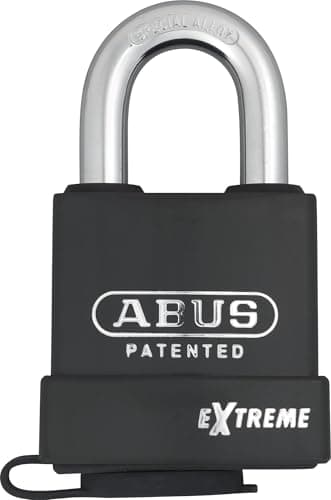 Image of ABUS Padlock Extreme 83WP/63 - Weatherproof - Extreme Corrosion Protection and Sheathing - Hardened Special Steel - ABUS Security Level 9 - Black