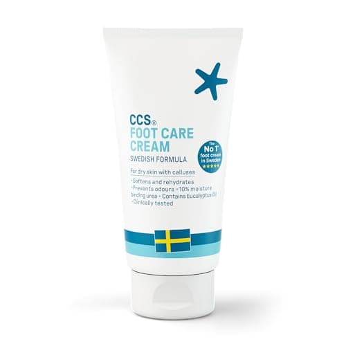 Image of CCS Foot Care Cream for Cracked Heels and Dry Skin 75ml - Foot Cream with 10% Urea and Eucalyptus Oil - Moisturise and Soften Hard, Rough Skin and Callused Feet