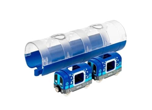 Image of BRIO World Glow in the Dark Metro Train & Tunnel for Kids Age 3 Years Up - Compatible with all BRIO Railway Sets & Accessories