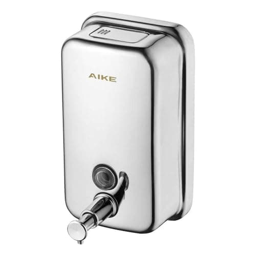 Image of AIKE 500ml Stainless Steel Wall Mounted Soap Dispenser, Manual Liquid Soap Dispenser, Polished Chrome, Model AK1001