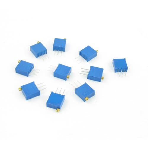 Image of sourcing map 10 Pcs 3296W-102 0.5W 1K ohm Trimming Cermet Potentiometer Adjustable Resistors