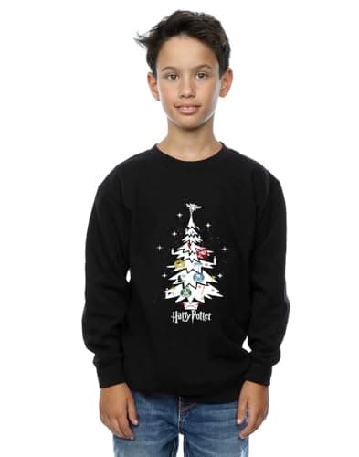 Image of Harry Potter Boys Christmas Tree Sweatshirt Black 9-11 Years