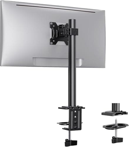 Image of ErGear Single Monitor Stand for 13”-32” Screens, Portable Arm Desk Mount, Monitor Mount Vesa with Height Adjustable Swivel, Tilt, Rotation, 2 Mounting Options, Vesa 75x75/100x100mm Gaming