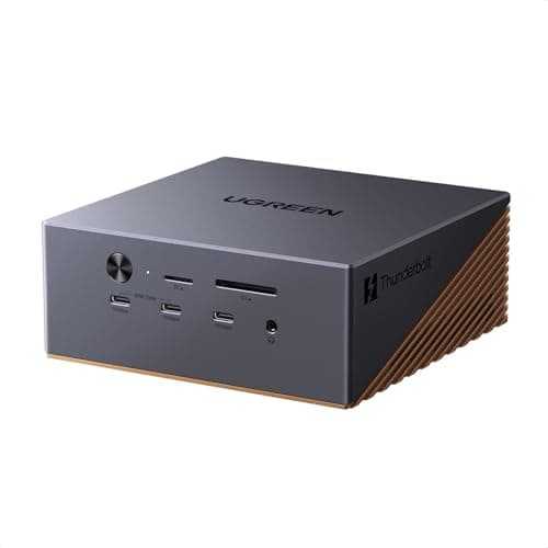 Image of UGREEN Maxidok Thunderbolt 5 Docking Station, Revodok 17-in-1 TB5 Dock, 120Gbps Max Transfer, 8TB NVMe SSD Slot, Single 8K, Triple 4K, 140W Max Charging, 2.5GbE, Cooling System for TBT5/4 Laptops