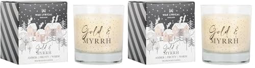 Image of Wax Lyrical Gold & Myrrh Candle | Sensual Amber Gourmand Scent | Luxurious & Festive | Up to 42 Hours (Pack of 2)