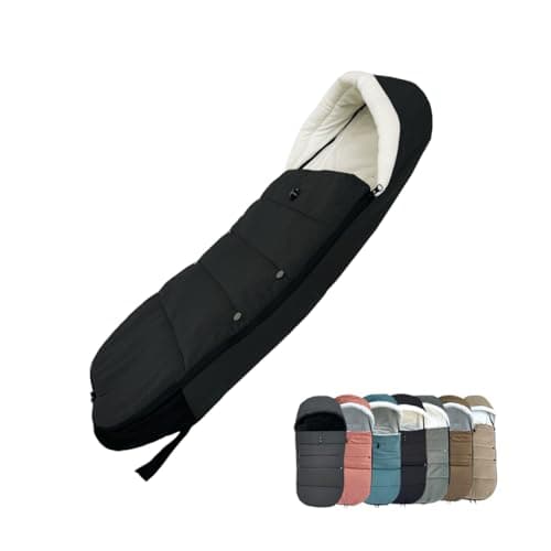 Image of Universal Pushchair Footmuff for Babyzen YOYO/YOYO2 & Bugaboo, Waterproof Fabric Base, Easy-Clean, Warm Foot Cover for Strollers (Standard, Black)