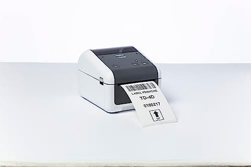 Image of Brother TD-4210D Label Printer with 203dpi and 127mm/sec print speed. 104mm print width, USB and Serial interface