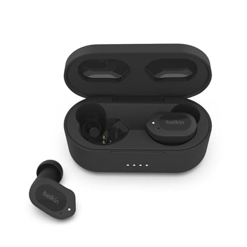 Image of Belkin SOUNDFORM Play True Wireless Earbuds, Wireless Earphones with 3 EQ Presets, IPX5 Sweat and Water Resistant, 38 Hours Play Time for iPhone, Galaxy, Pixel and More - Black