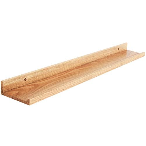 Image of IBUYKE Wooden Shelf 90 cm, U-Shaped Floating Shelf, Wall Mounted for Bedroom, Living Room, Kitchen, Office, Bathroom, RF-GB545