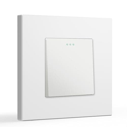 Image of BSEED Light Switch 1 Gang 1 Way, Single Wall Light Switch with LED Indicator, No Neutral Wire Required, PC Mechanical Toggle Lightswitch, 10A, White