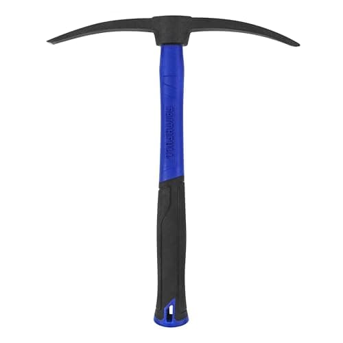 Image of Faithfull Mortar Pick Chisel & Point with Fibreglass Shaft – Dual-Headed Chisel & Pointing Pick with Black Steel Powder-Coated Finish & Non-Slip Grip for Masonry & Demolition – 300mm (12in)