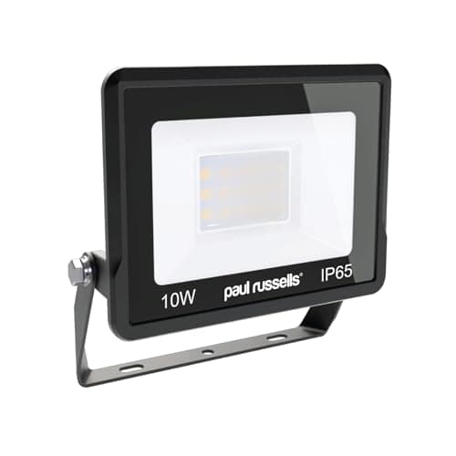 Image of paul russells 10W LED Outdoor Floodlight - 1000LM Bright Security Lights, IP65 Waterproof, Daylight 6500K White, Garden & Outdoor Wall Lights for Garden, Garage Lighting, Warehouse, Energy-Efficient