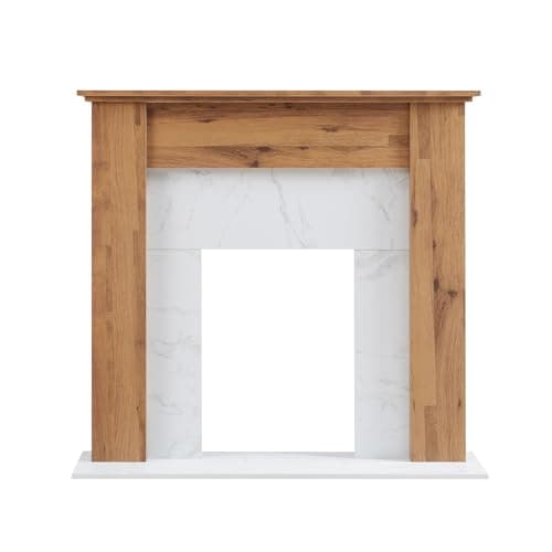 Image of FlameKo 43’’ Mantel Surround for Verona Insert Suitable for all 16” Electric Fireplace Inserts, Multiple Colours Available (Dark Bronx Oak and White)