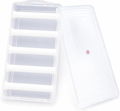 Image of SHYAMVUN Transparent Bangle Storage Box for Women | Chudi & Jewellery Organiser with 5 Rod Partitions | Portable Box for Bangles, Bracelets, Watches & Accessories