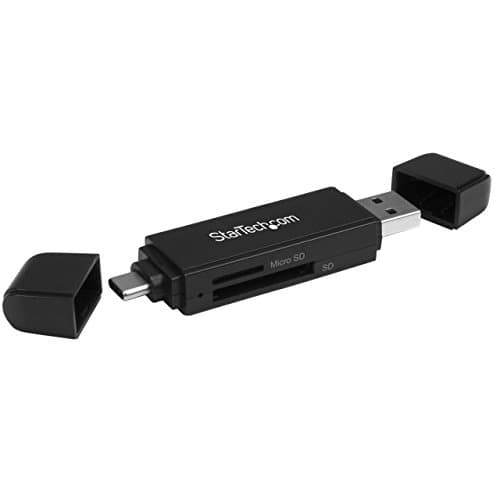 Image of StarTech.com USB C and USB 3.0 SD Card Reader, USB Memory Card Reader, SD, microSD, MMC, UHS-I, USB-C & USB-A Card Adapter