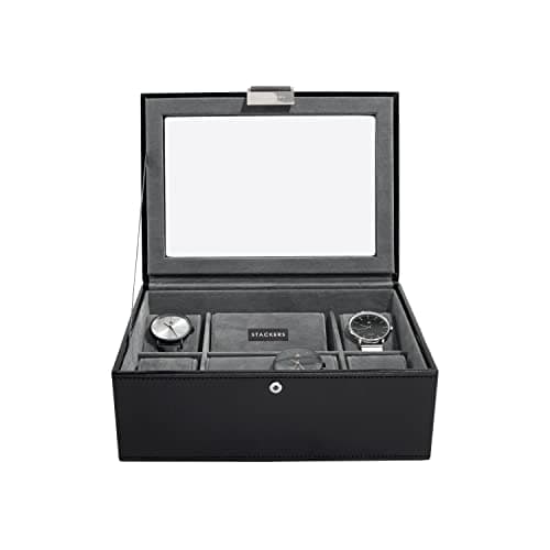 Image of Stackers Smooth Black 8 Piece watch Box
