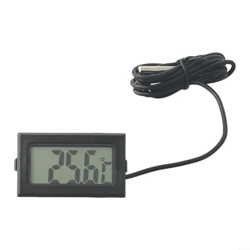 Image of ZiStarlilife for MINI LCD Digital Thermometer With 1M Waterproof Probe, -50°C To 110°C High Accuracy Temp Meter Gauge For Fish Tank, Car, Boat And Home Garden Temperature Monitoring(Black)