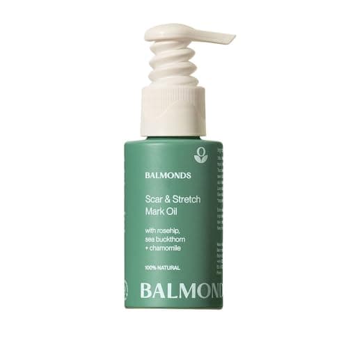 Image of Balmonds Scar and Stretch Mark Oil 50ml - 100% Natural Blend of Rosehip, Borage and Sea Buckthorn Oils - Helps Improve The Appearance of Scars, Uneven Skin Tone, Acne Scars & Stretch Marks