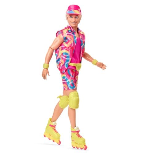 Image of Barbie THE MOVIE , Ken Doll , inLine Skating Outfit, iconic look from the film, neon skate gear, HRF28