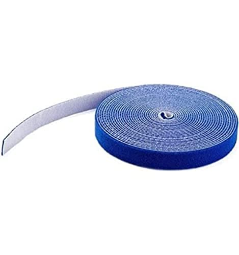 Image of StarTech.com 25ft Hook and Loop Roll - Cut-to-Size Reusable Cable Ties - Bulk Industrial Wire Fastener Tape /Adjustable Fabric Wraps Blue / Resuable Self Gripping Cable Management Straps (HKLP25BL)