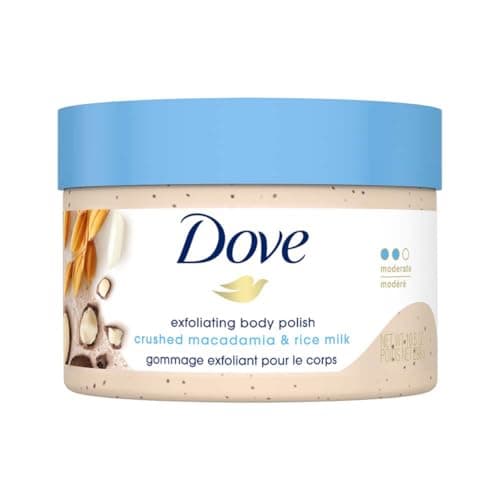 Image of Dove Exfoliating Body Polish Body Scrub, Macadamia & Rice Milk, 10.5 oz