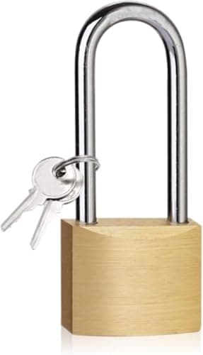 Image of 38mm Long Shackle Padlock with Keys High-Security Lock for Outdoor Use Ideal for Shed, Gym, Warehouse, Garage, Garden Gate, and Fence Storage Unit, Toolbox, Trailer