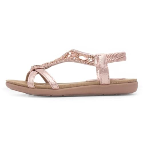 Image of Lilley Girls Rose Gold Diamante Slip On Sandal - Size 13 Child UK - Gold