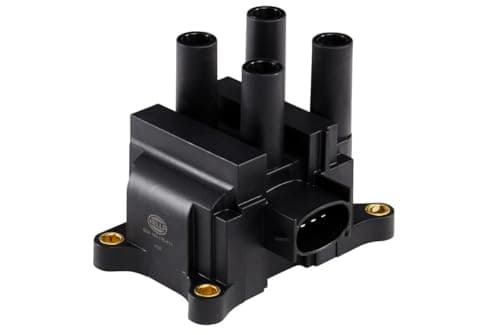 Image of HELLA 5DA 193 175-411 Ignition Coil - 12V - 3-pin connector - Block Ignition Coil - Bolted