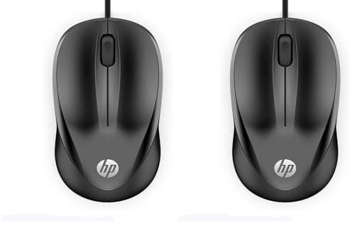 Image of HP Wired Mouse 1000 | USB Type-A | Multi-Surface Technology | 1200 DPI Optical Sensor | 3 buttons and scroll wheel | Ambidextrous | Contoured Comfort | Black (Pack of 2)