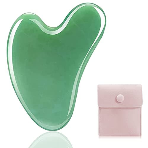 Image of Gua Sha Facial Tools, Jade Gua Sha Stones Massage Scraping for Physical Therapy and SPA Acupuncture Therapy Used for Face, Eyes, Neck and Body (Green)