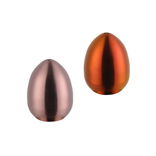 Image of Meisha Salt and Pepper Shakers, Stainless Steel Egg Shape Salt and Pepper Dispenser, Perfect for Himalayan, Table Salt, White and Black Pepper (Set of 2) - Rose Gold/Rainbowred