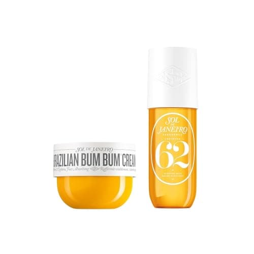 Image of Sol de Janeiro Brazilian Bum Bum Cream, 75ml & Cheirosa 62 Hair and Body Fragrance Mist, 90ml - Travel Size Set
