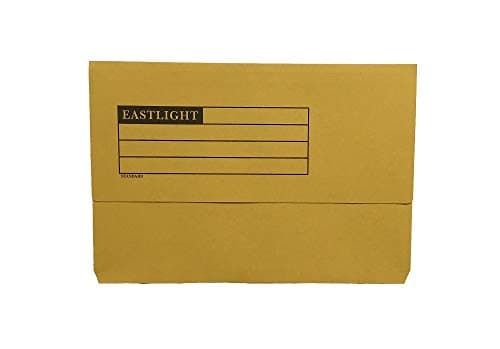 Image of ValueX Document Wallet Lightweight, Half Flap Foolscap, Yellow, Pack of 50