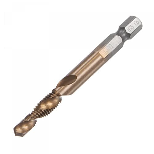 Image of sourcing map Combination Drill and Tap Bit, 1/4" Hex Shank M6 x 1 Metric Uncoated M35 Cobalt High Speed Steel Spiral Flute Drilling Tapping Tool