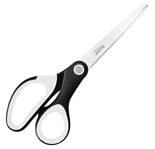Image of Leitz Titanium Scissors, Right or Left Handed Ambidextrous, 6.7 x 1.5 x 15 cm, Office Stationary, Ergonomic Handle, WOW Range, Black
