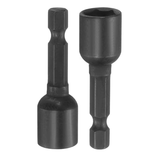 Image of sourcing map 2Pcs 1/4" Hex Shank 10mm Magnetic Hex Socket 48mm Length, CR-V Steel Quick-Release Impact Driver Socket Wrench Screw for Impact Drill Power Nut Setter