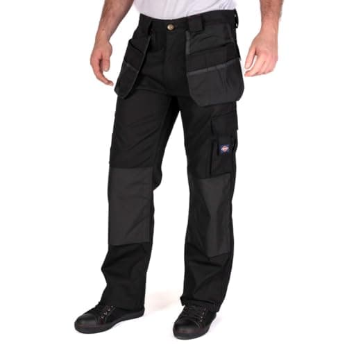 Image of Lee Cooper Workwear LCPNT216 Mens Multi Pocket with Knee Pad Pockets Fixed Holster Work Cargo Trouser,Black,38W/29L