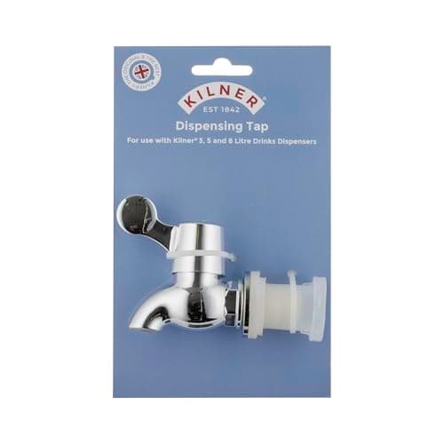 Image of Kilner Replacement Tap for Drinks Dispensers Drip-Free Design with Leak-Proof Silicone Washers Fits 3 L, 5 L and 8 Litre Dispensers Easy to Install and Clean