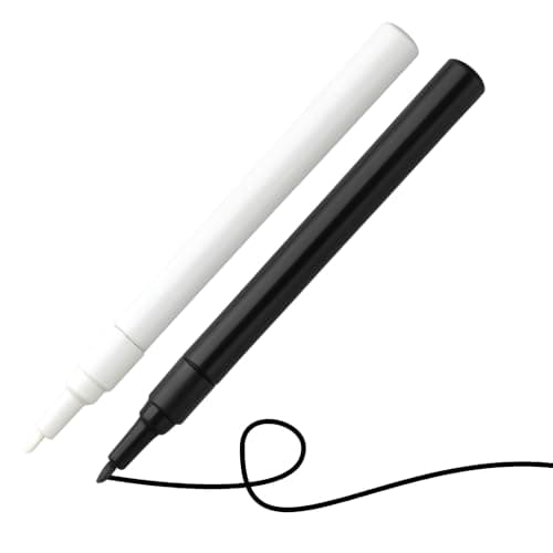 Image of HowseHold Laundry Marker Pens (Pack of 2) Black and White Fabric Permanent Markers for Clothes, School Uniform Dark and Light Farbics Fine Nibs