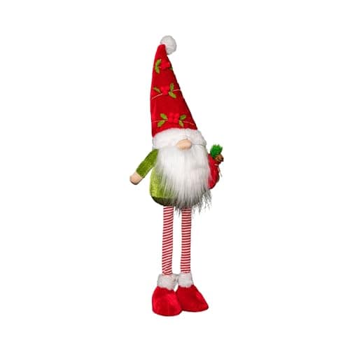 Image of Samuel ALEXANDER 71cm Standing Christmas Gonk with Santa Hat and Extendable Legs in Reg and Green