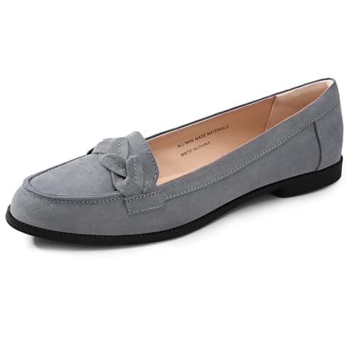 Image of festooning Womens Loafers Shoes Flat Slip on Shoes Grey Size 6