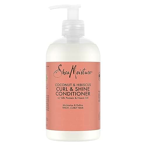 Image of SheaMoisture Coconut & Hibiscus Curl & Shine Conditioner, no silicones or sulphates for thick, curly hair 379 ml