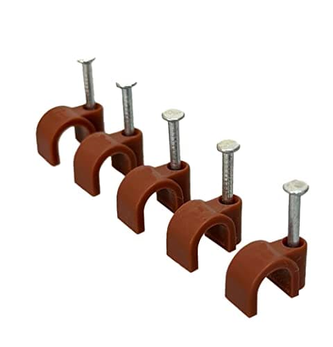 Image of Brown Round Cable Clips (5mm)