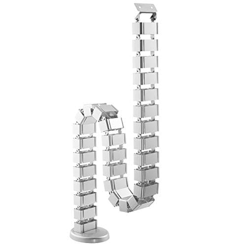Image of Allcam 1.3m Cable Slinky/Spine for Height-adjustable Standing Desks, Under-desk cable management tidy kit - Silver