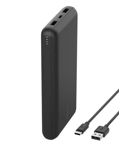 Image of Belkin USB C Portable Charger 20000mAh, 20K Power Bank with USB Type C Input Output Port and 2 USB A Ports with Included USB C to A Cable for iPhone, Galaxy, Pixel, iPad, AirPods and More – Black