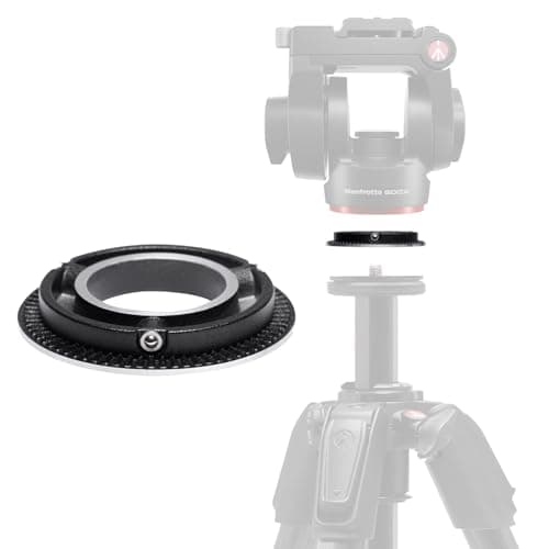 Image of Manfrotto 60mm Flat Base Adapter, Compatible with MVH500XAH Video Head, Anti-Rotation Design for Tripods and Supports with Grub Screws, Lightweight and Durable