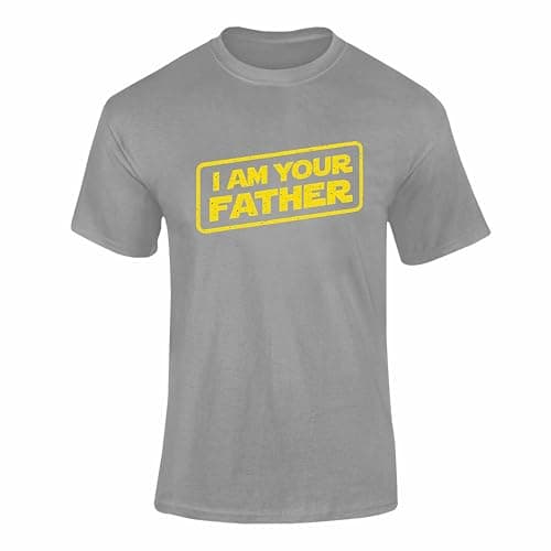 Image of Funny I am Your Father T Shirt Adults Graphic Dad Joke Casual Gift Top Grey L Style 1
