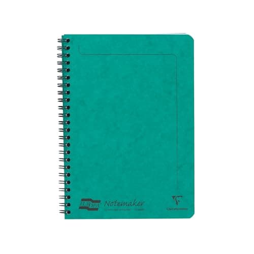 Image of Clairefontaine 4853Z - One Notemakers Europa Spiral Notebook Green - A5 14,8x21 cm - 120 Detachable Ruled Pages - White Paper 90 g - Glossy Card Cover