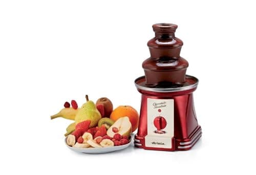 Image of Ariete 2962 Party Time Chocolate Fountain, Vintage Red Stainless Steel Design, Perfect for Fruits, Marshmallows, Biscuits & More – A Sweet Touch for Any Event