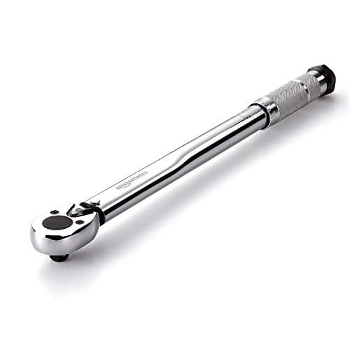 Image of Amazon Basics 3/8 Inch Drive Click Torque Wrench, Chrome Vanadium Steel, Dual-Range Scale, 15-80 ft-lb, 20.4-108.5 Nm, with Storage Case